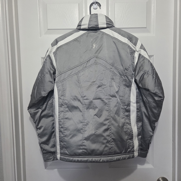 Spyder XT.L Girl Reflective Silver & White Waterproof Winter Ski Jacket Size 14 - Picture 2 of 16